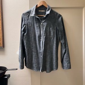 Blue chambray button-down